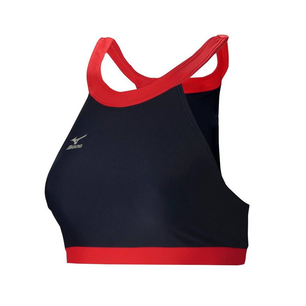 Reggiseno Sportivo Mizuno Odyssey Alte Neck Donna - Blu Marino/Rosse - 20495-CDSJ